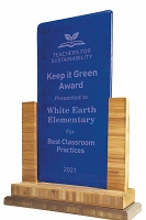Bamboo Upright Recycled Glass Rectangle Award